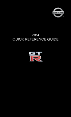 2014 Nissan GTR Quick Reference Guide